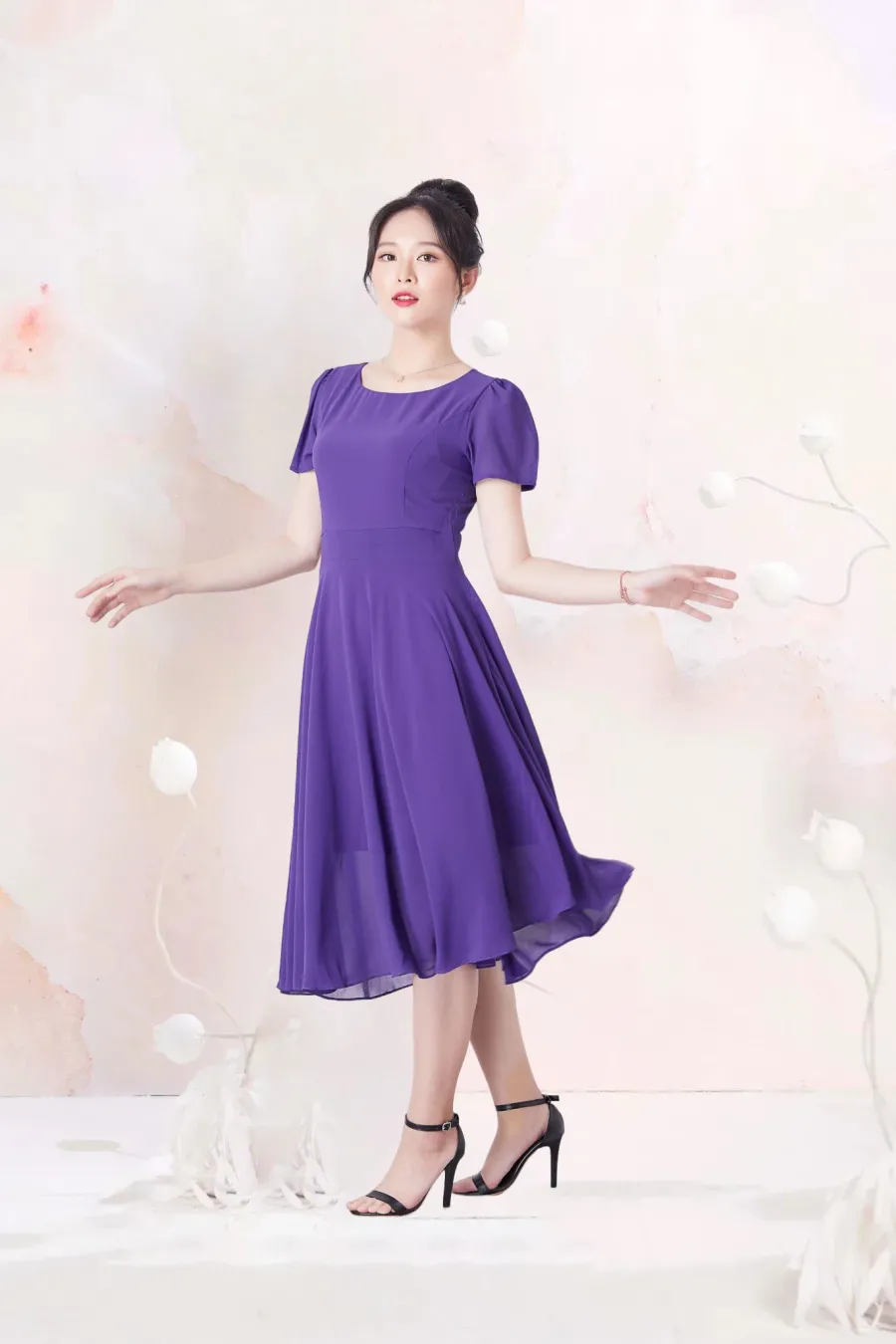 Đầm Trung Niên Chiffon 2 Lớp DD1A0309