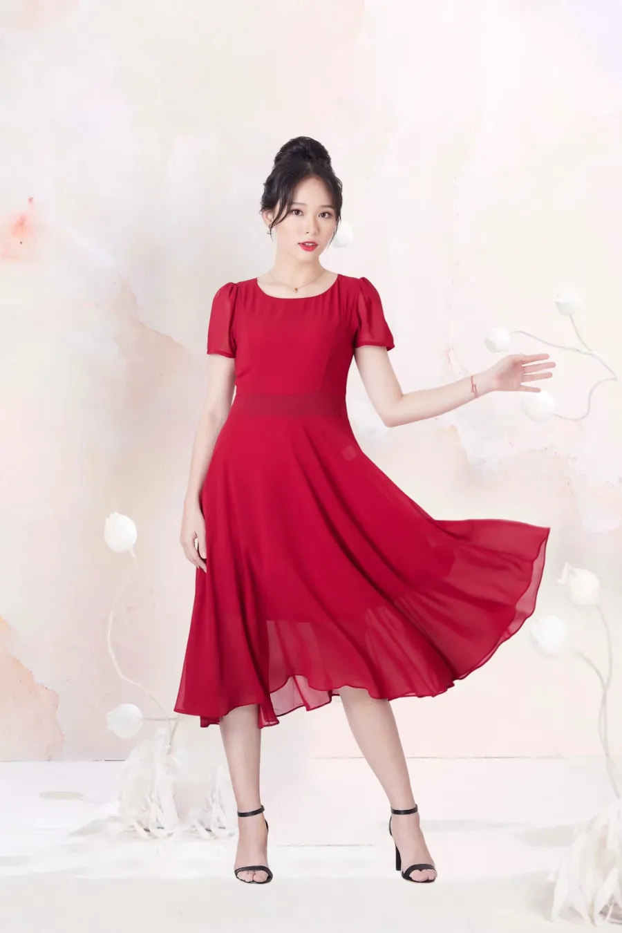 Đầm Trung Niên Chiffon 2 Lớp DD1A0309