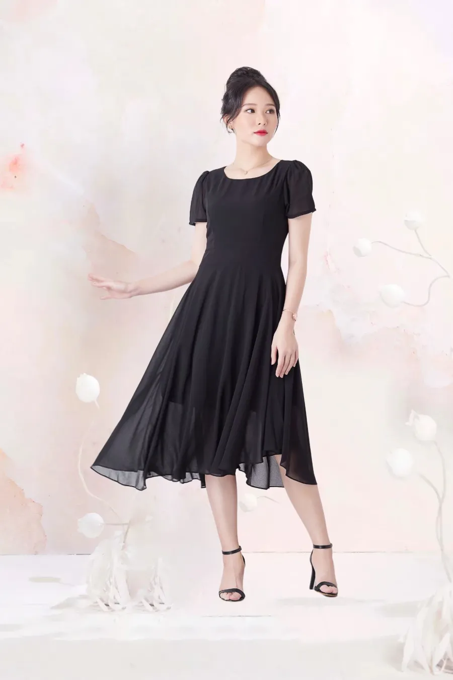 Đầm Trung Niên Chiffon 2 Lớp DD1A0309