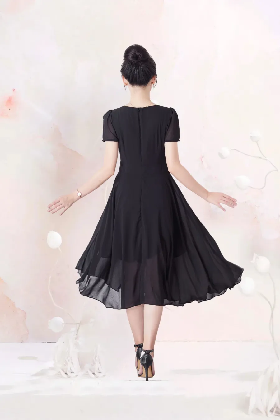 Đầm Trung Niên Chiffon 2 Lớp DD1A0309