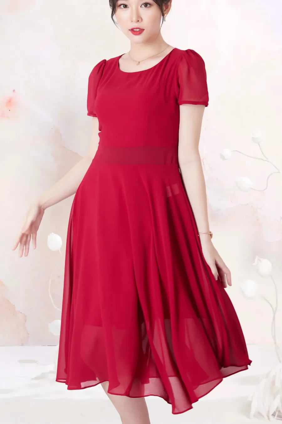 Đầm Trung Niên Chiffon 2 Lớp DD1A0309