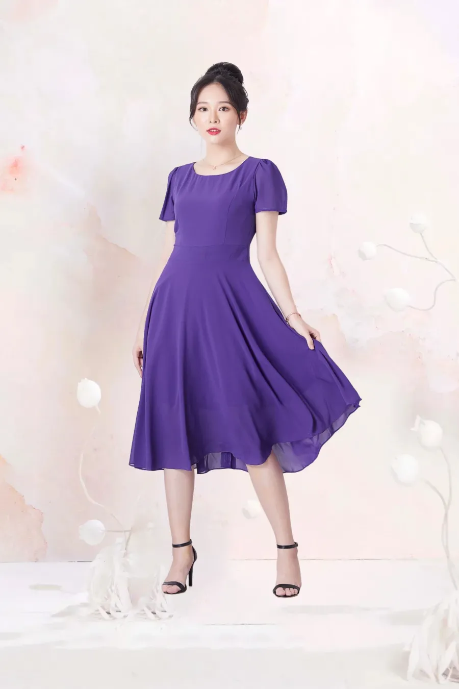 Đầm Trung Niên Chiffon 2 Lớp DD1A0309