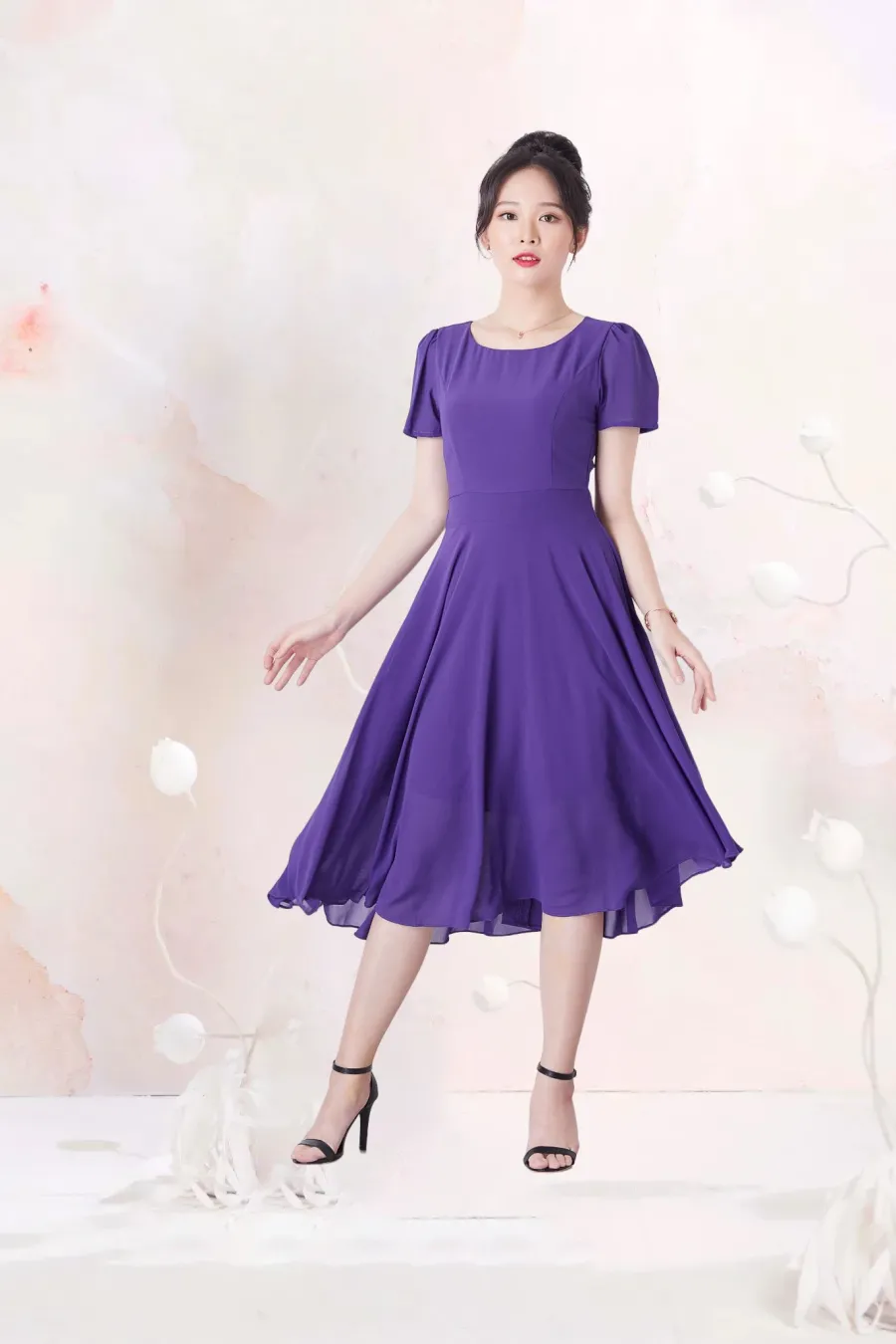 Đầm Trung Niên Chiffon 2 Lớp DD1A0309