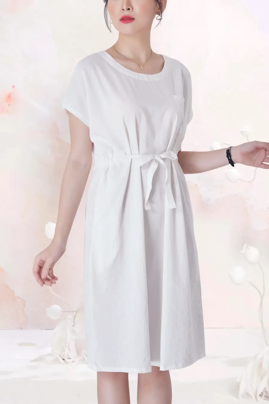 Đầm Trung Niên Linen Trơn Có Túi DD1A0413