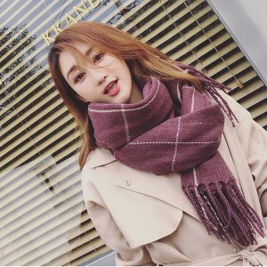 Khăn choàng CASHMERE CARO ĐỎ ĐÔ CA201
