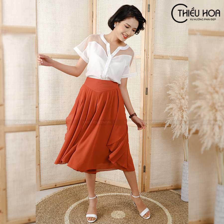Áo Sơ Mi Trung Niên Tơ Gân Phối Voan P635
