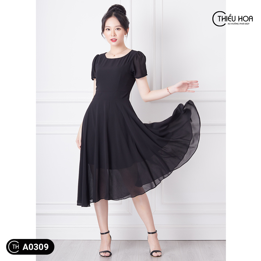 Đầm Trung Niên Chiffon 2 Lớp DD1A0309
